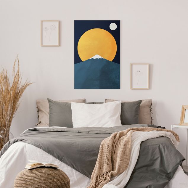 Prints landscape Sun, Moon And Mountain