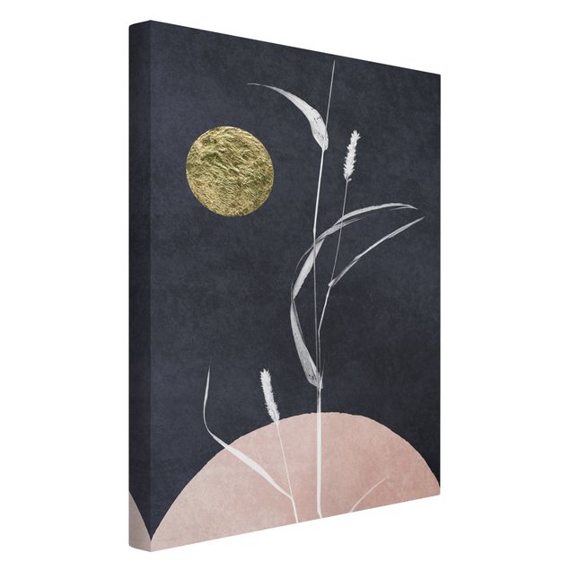 Canvas prints art print Golden Moon With Reed