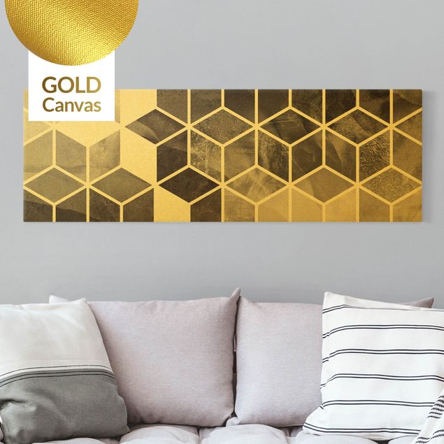 Canvas art Golden Geometry - Black And White