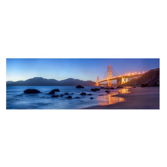 Orange art print Golden Gate Bridge At Dusk