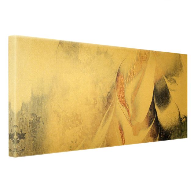 Prints Golden Abstract Winter Painting