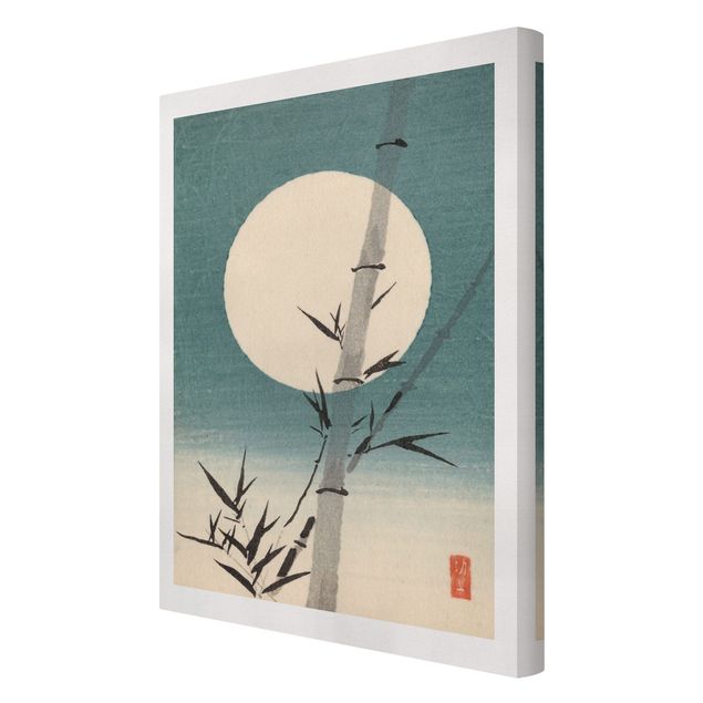 Retro photo prints Japanese Drawing Bamboo And Moon