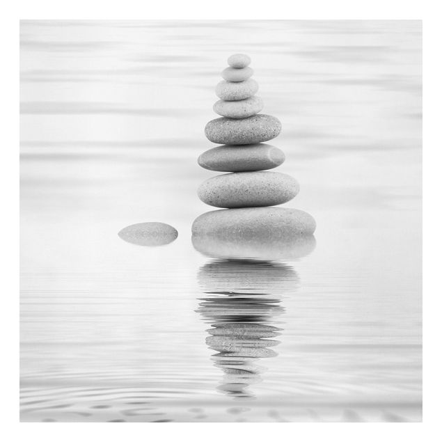 Canvas black and white Stone Tower In Water Black And White
