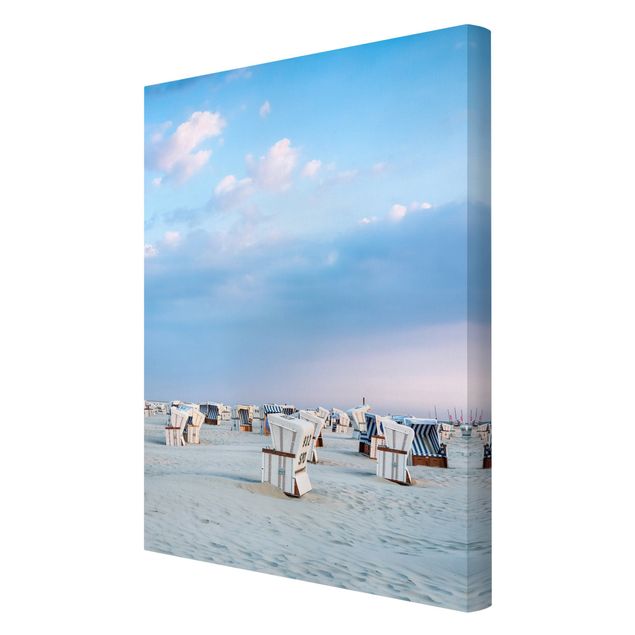 Sand dunes wall art Beach Chairs On The North Sea Beach