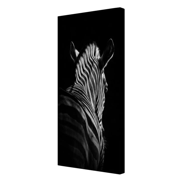 Contemporary art prints Dark Zebra Silhouette