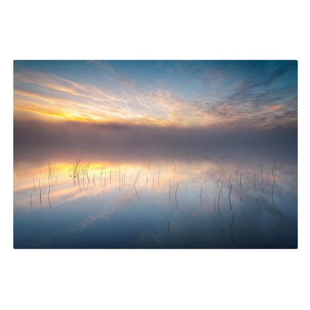 Canvas prints landscape Sunrise Swedish Lake