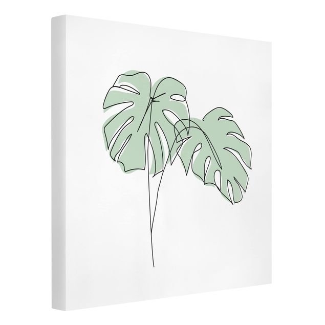 Floral picture Monstera Leaves Line Art