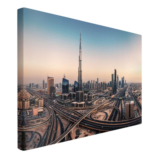 Dubai skyline canvas Abendstimmung in Dubai