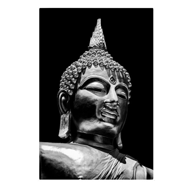 Black and white wall art Buddha Statue Face
