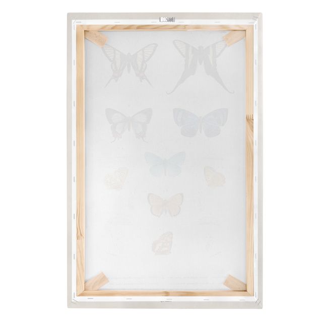Prints blue Vintage Board Butterflies I