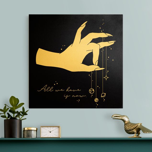 Prints modern Hand With Planet - All We Have Is Now