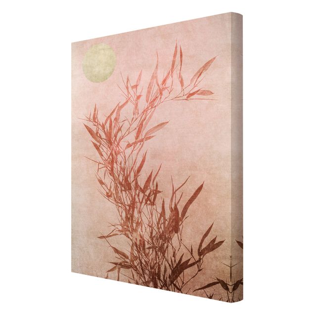 Canvas prints art print Golden Sun Pink Bamboo