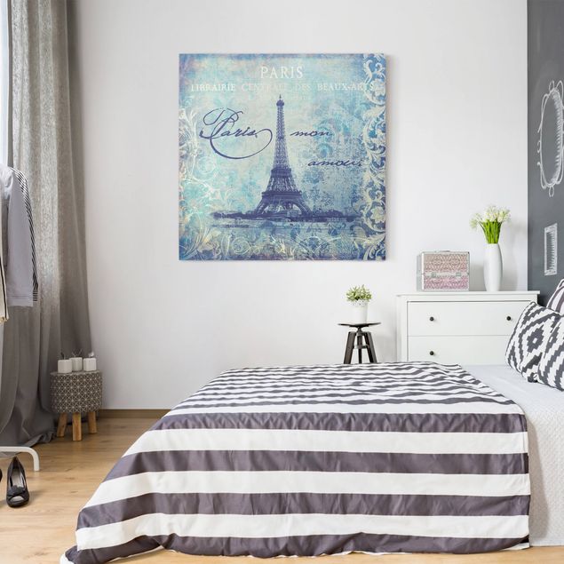 Paris canvas Vintage Collage - Paris Mon Amour