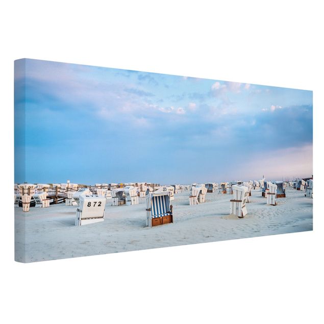 Sea canvas Beach Chairs On The North Sea Beach