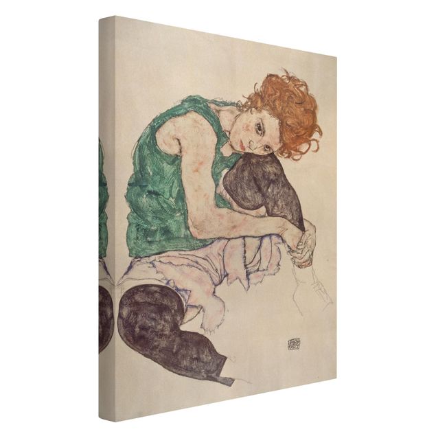 Art prints Egon Schiele - Sitting Woman With A Knee Up