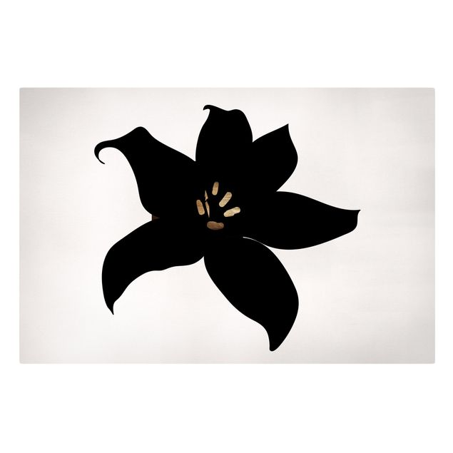 Art prints Graphical Plant World - Orchid Black And Gold