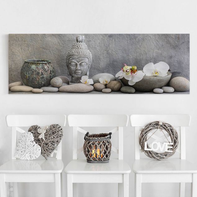 Kitchen Zen Buddha With White Orchids