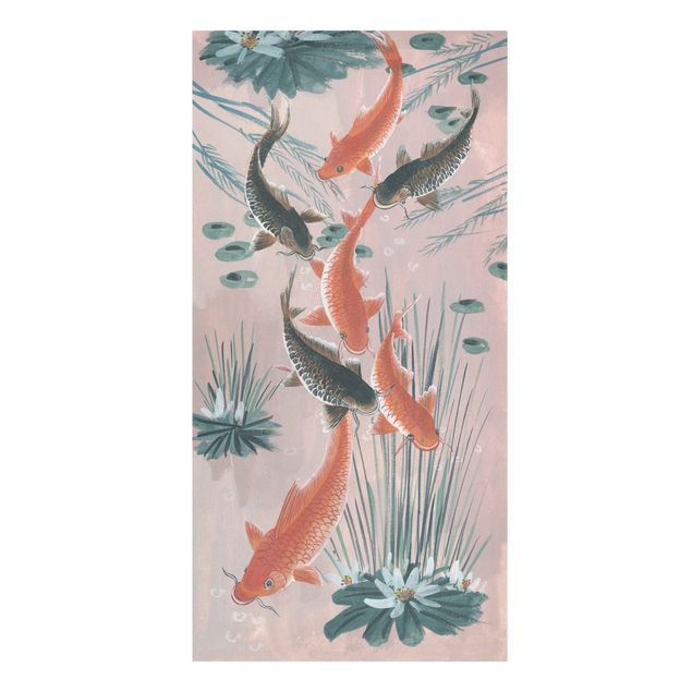 Prints animals Asian Art Kois In The Pond I