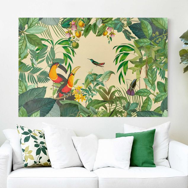 Kitchen Vintage Collage - Birds In The Jungle