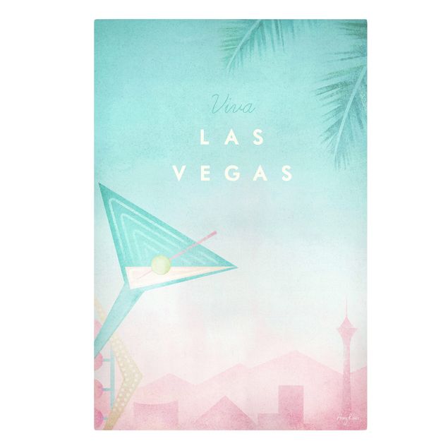 Wall art turquoise Travel Poster - Viva Las Vegas