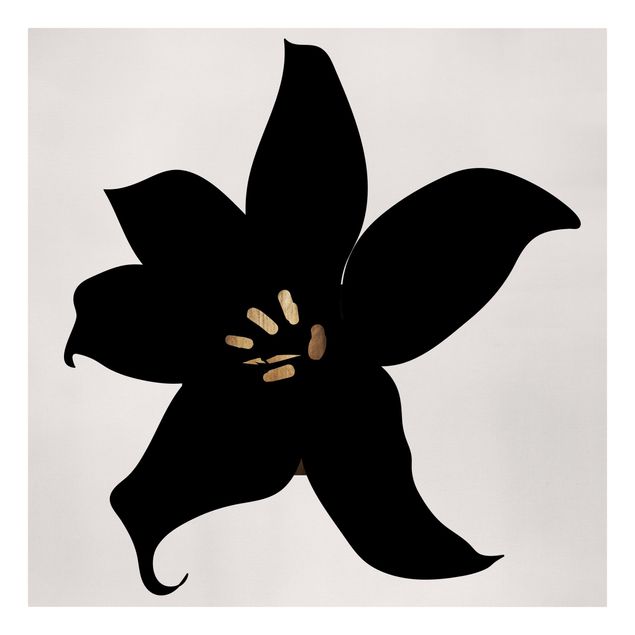 Art prints Graphical Plant World - Orchid Black And Gold