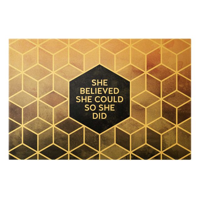 Prints Golden Geometry - She Believed She Could