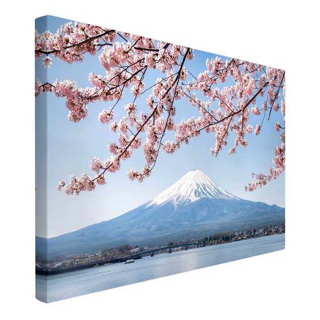 Mountain canvas art Cherry Blossoms With Mt. Fuji