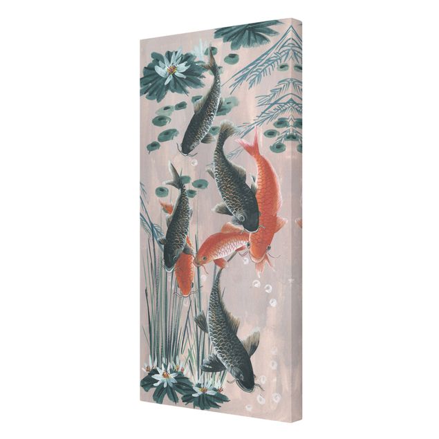 Prints floral Asian Painting Koi In Pond II