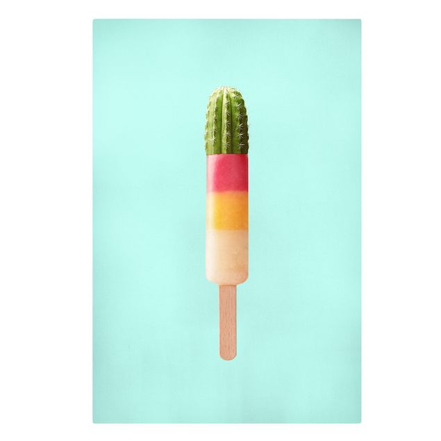 Wall art turquoise Popsicle With Cactus
