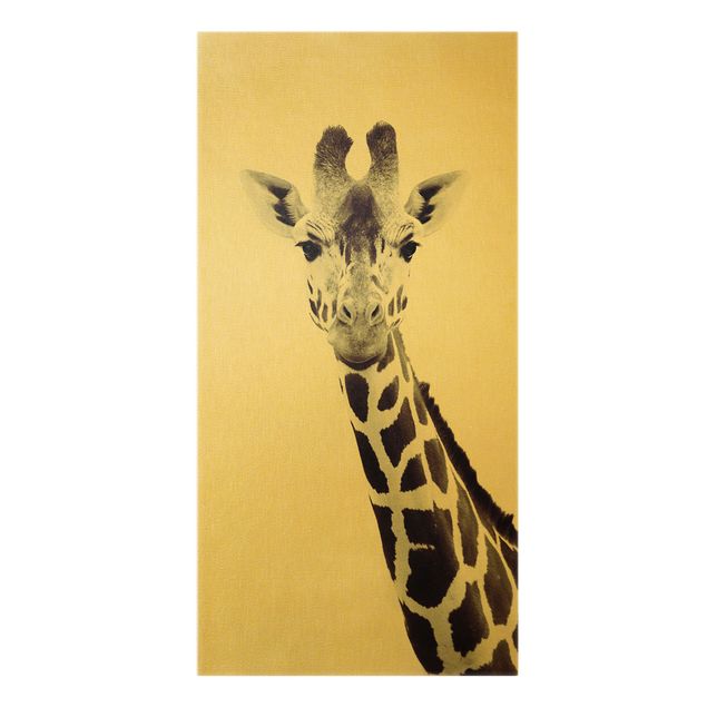 Prints modern Giraffe Portrait In Black And White