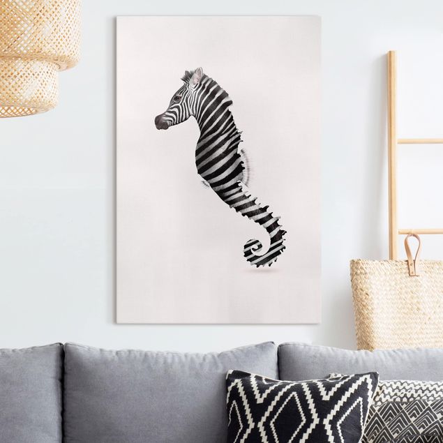 Canvas prints fishes Seahorse With Zebra Stripes