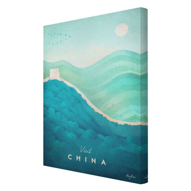 Turquoise prints Travel Poster - China