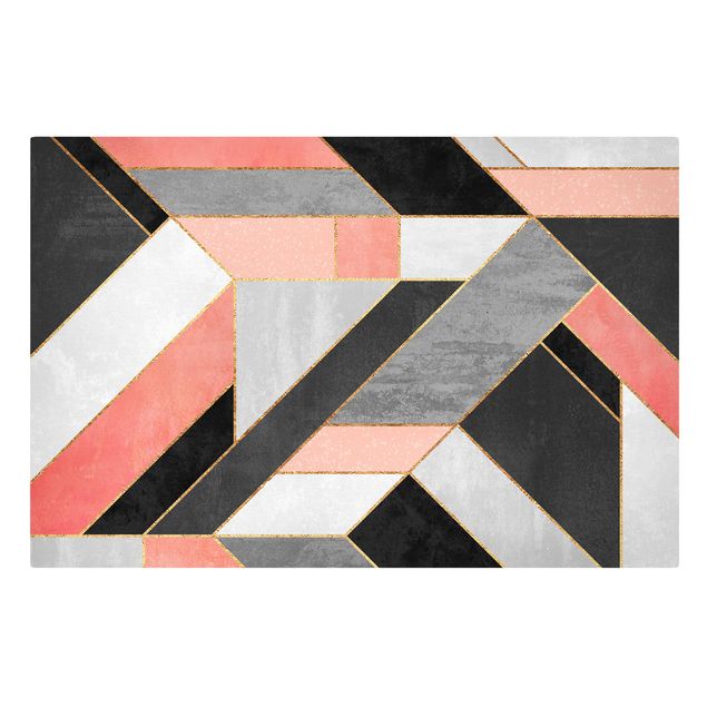 Prints abstract Geometry Pink And Gold