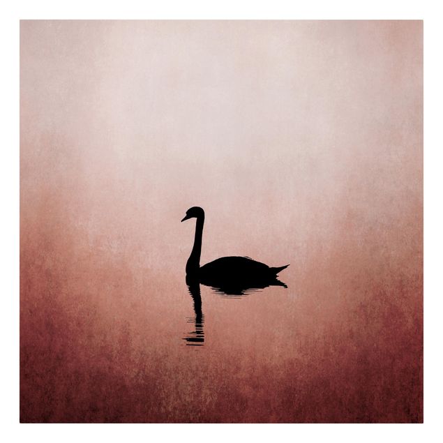 Canvas art Swan In Sunset