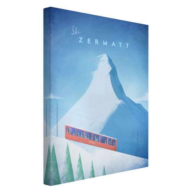 Canvas mountain Travel Poster - Zermatt