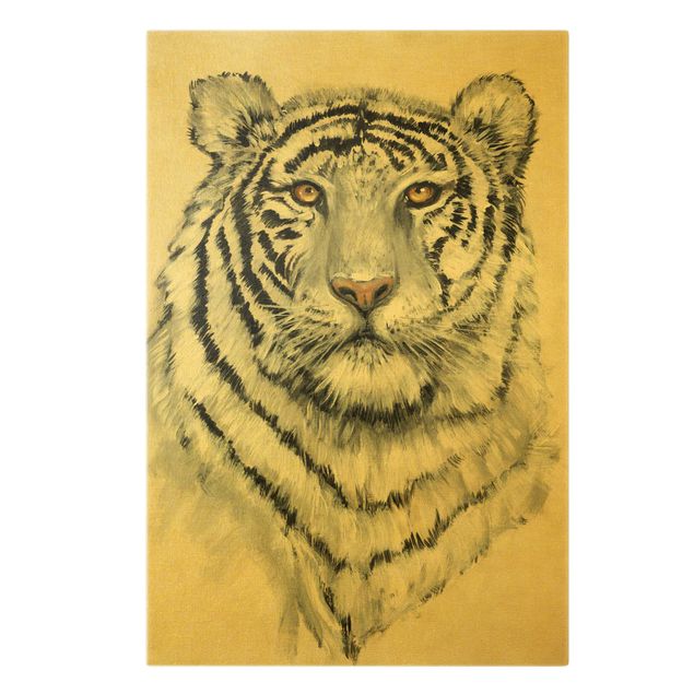 Prints modern Portrait White Tiger I