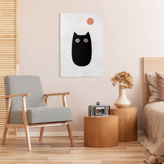 Cat canvas Black Cat Illustration