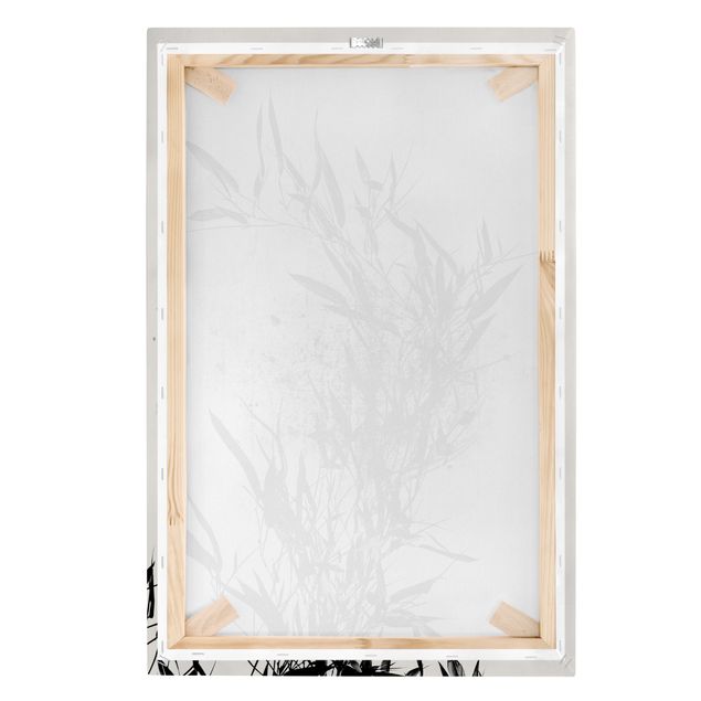 Canvas art Graphical Plant World - Black Bamboo
