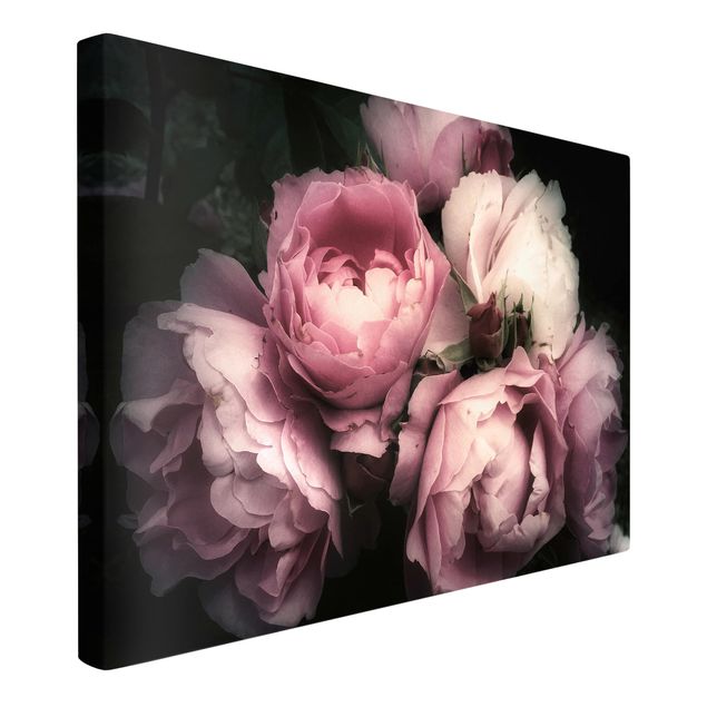 Floral prints Peony Black Shabby Backdrop
