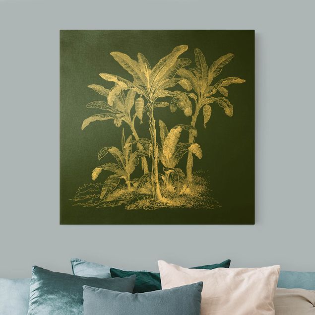 Floral prints Illustration Banana Trees On Green
