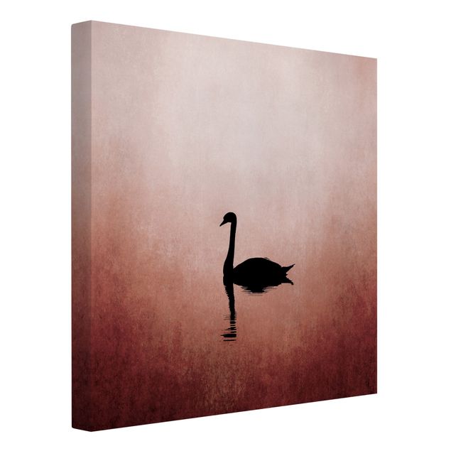 Bird canvas wall art Swan In Sunset