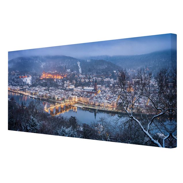 Skyline canvas print Heidelberg In The Winter