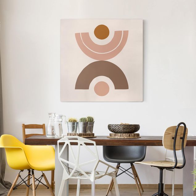 Kitchen Line Art Pastel Abstract Shapes