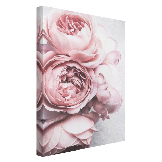 Floral picture Light Pink Peony Flowers Shabby Pastel