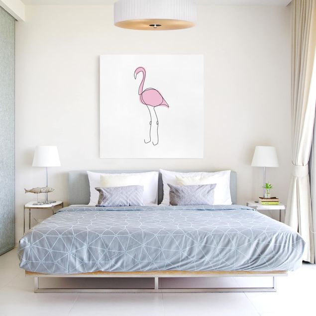 Bird canvas wall art Flamingo Line Art