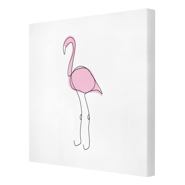 Canvas prints animals Flamingo Line Art