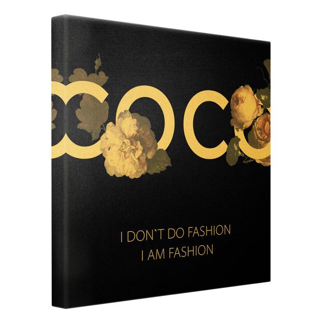 Canvas prints COCO - I dont´t do fashion Roses Black
