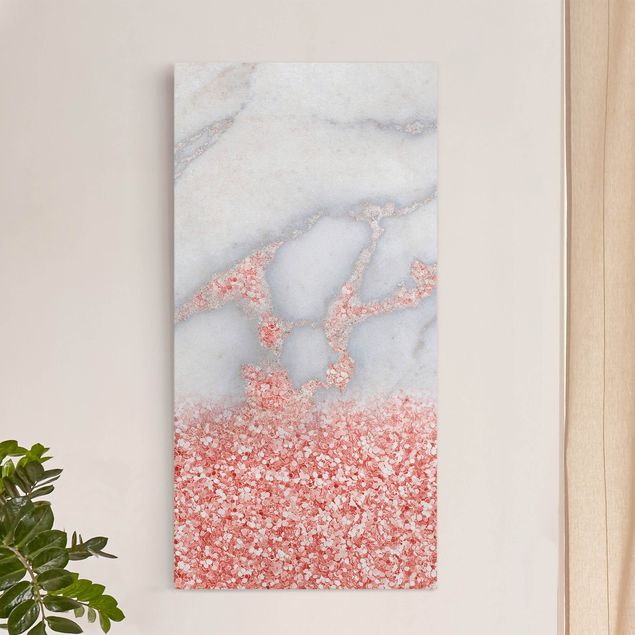 Kitchen Marble Look With Pink Confetti