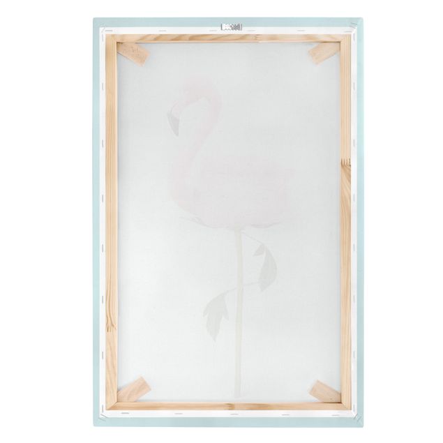 Prints blue Flamingo With Rose