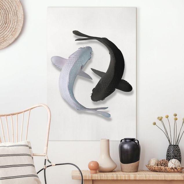 Canvas prints fishes Fish Ying Yang